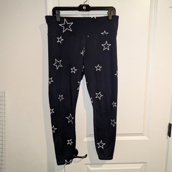 *3 FOR $9* Gap Fit Winterbrush Star Print Ankle Length Navy Sport Leggings Pants - Picture 1 of 2